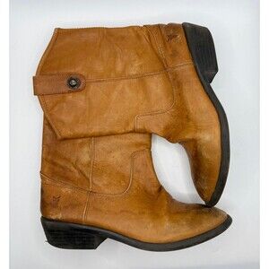 Frye Melissa Button Leather Boots Brown Size 3 Youth